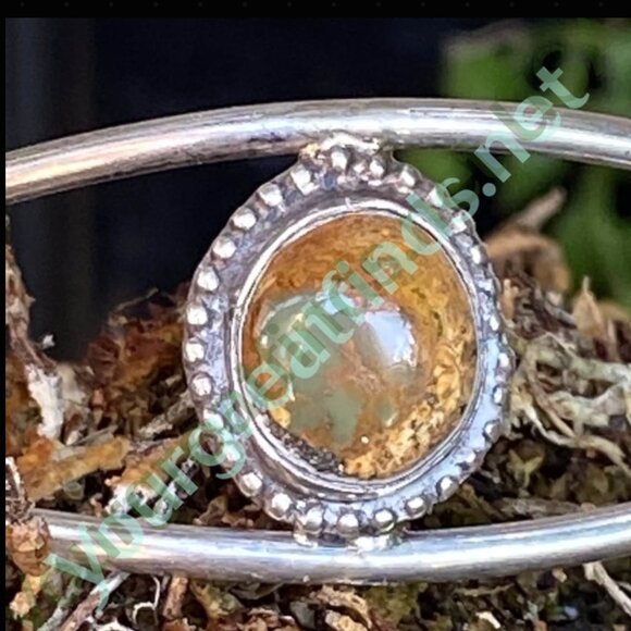 Vintage Navajo Cuff Bracelet with Boulder Turquoise Sterling Silver - Picture 4 of 6